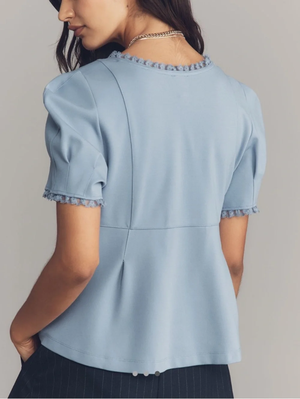 Anthropologie Maeve Puff-Sleeve Babydoll Top Size XL - Picture 3 of 11